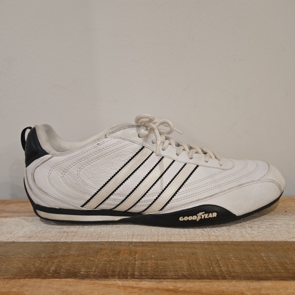 Adidas Adi Racer Goodyear Size 11 Mens White Leather Racing Driving Shoes 2007
